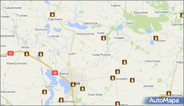 mapa Kołat-Rybniki, Kołat-Rybniki na mapie Targeo