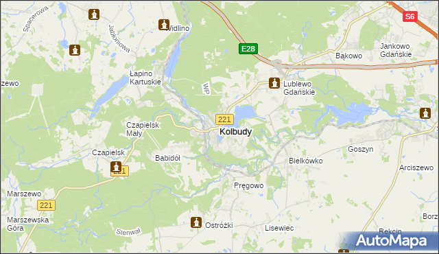 mapa Kolbudy, Kolbudy na mapie Targeo