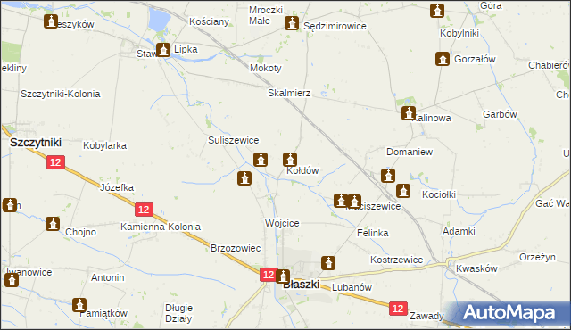 mapa Kołdów, Kołdów na mapie Targeo