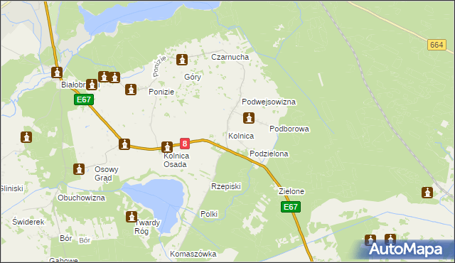 mapa Kolnica gmina Augustów, Kolnica gmina Augustów na mapie Targeo