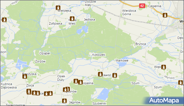 mapa Kołoczek, Kołoczek na mapie Targeo