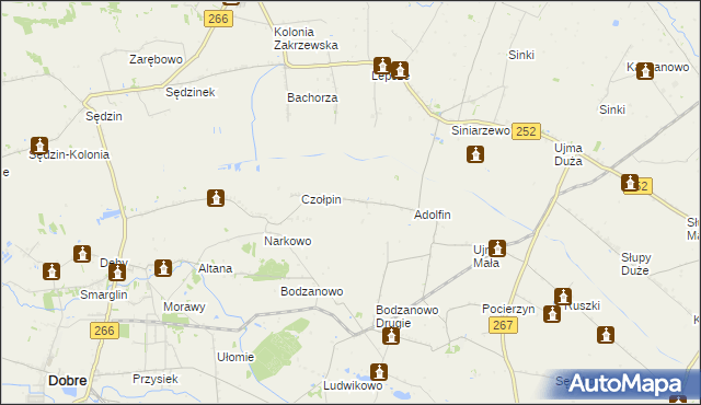 mapa Kolonia Bodzanowska, Kolonia Bodzanowska na mapie Targeo