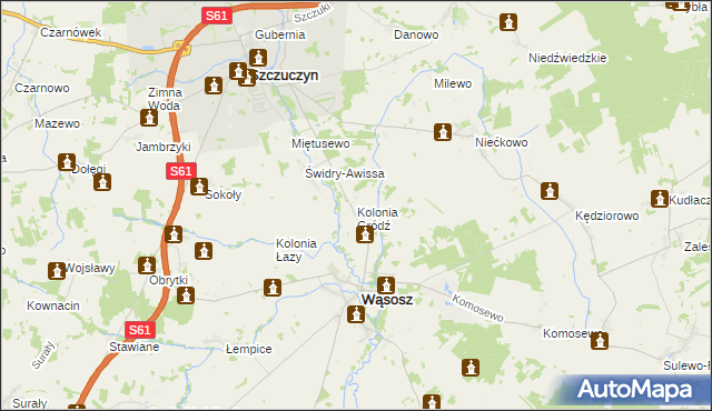 mapa Kolonia Gródź, Kolonia Gródź na mapie Targeo