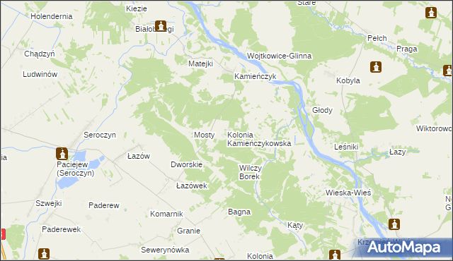 mapa Kolonia Kamieńczykowska, Kolonia Kamieńczykowska na mapie Targeo