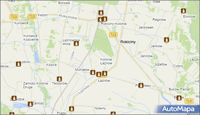 mapa Kolonia Łaznów, Kolonia Łaznów na mapie Targeo