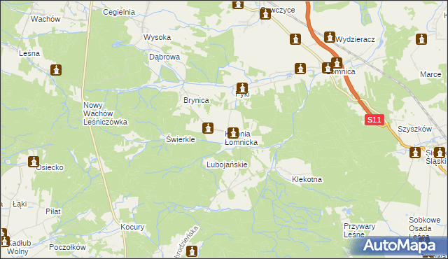 mapa Kolonia Łomnicka, Kolonia Łomnicka na mapie Targeo