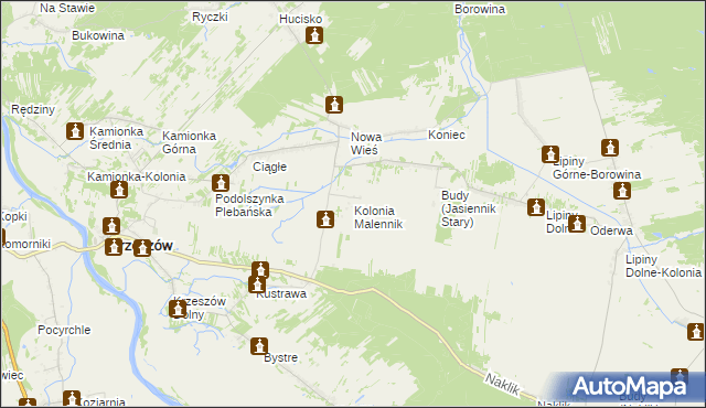 mapa Kolonia Malennik, Kolonia Malennik na mapie Targeo