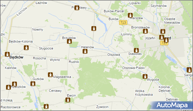 mapa Kolonia Olszowa, Kolonia Olszowa na mapie Targeo