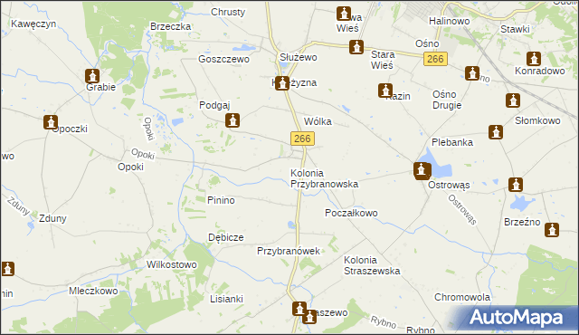 mapa Kolonia Przybranowska, Kolonia Przybranowska na mapie Targeo