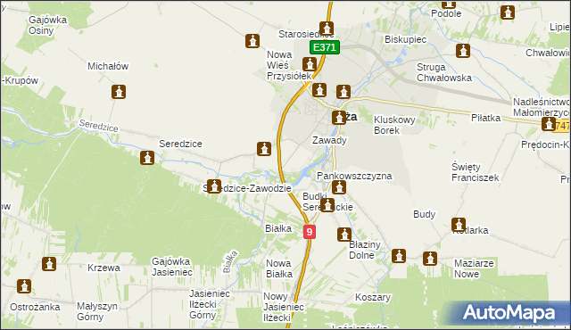 mapa Kolonia Seredzice, Kolonia Seredzice na mapie Targeo