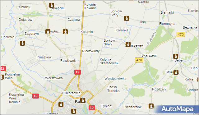 mapa Kolonia Skarszewek, Kolonia Skarszewek na mapie Targeo