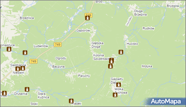 mapa Kolonia Szczerbacka, Kolonia Szczerbacka na mapie Targeo