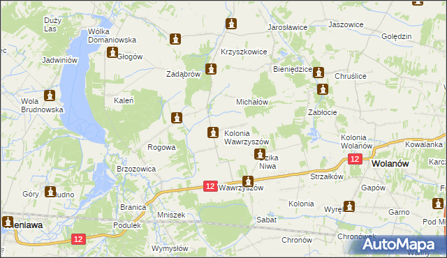 mapa Kolonia Wawrzyszów, Kolonia Wawrzyszów na mapie Targeo