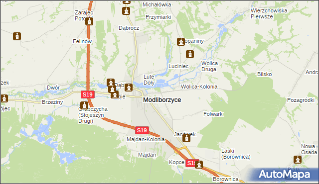 mapa Kolonia Zamek, Kolonia Zamek na mapie Targeo