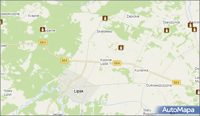 mapa Kolonie Lipsk, Kolonie Lipsk na mapie Targeo