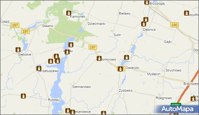 mapa Komorowo gmina Kłecko, Komorowo gmina Kłecko na mapie Targeo