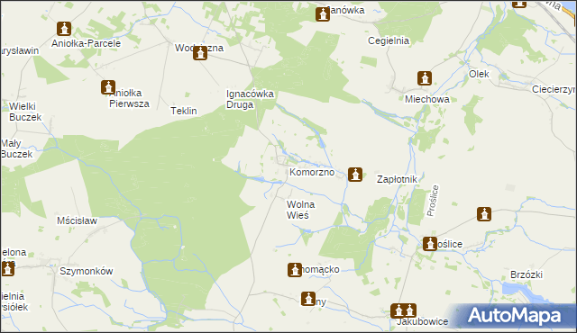 mapa Komorzno, Komorzno na mapie Targeo