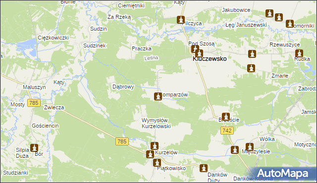 mapa Komparzów, Komparzów na mapie Targeo