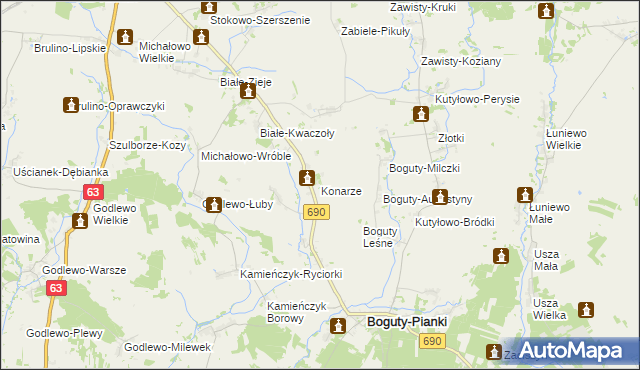 mapa Konarze, Konarze na mapie Targeo