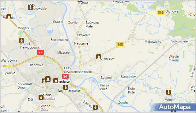 mapa Koniaczów, Koniaczów na mapie Targeo