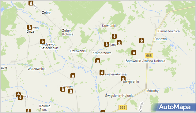 mapa Konopki-Awissa, Konopki-Awissa na mapie Targeo