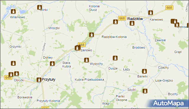 mapa Konopki gmina Radziłów, Konopki gmina Radziłów na mapie Targeo