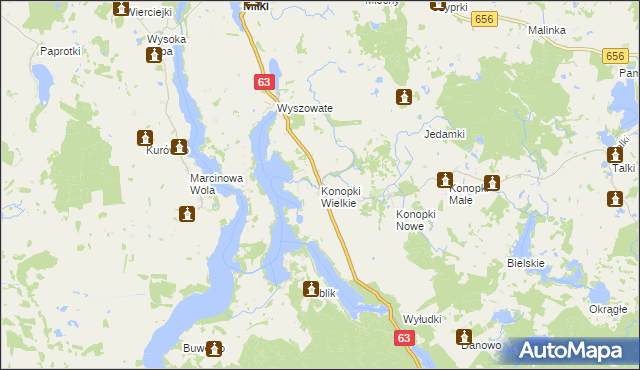 mapa Konopki Wielkie, Konopki Wielkie na mapie Targeo