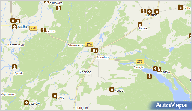 mapa Konotop gmina Kolsko, Konotop gmina Kolsko na mapie Targeo