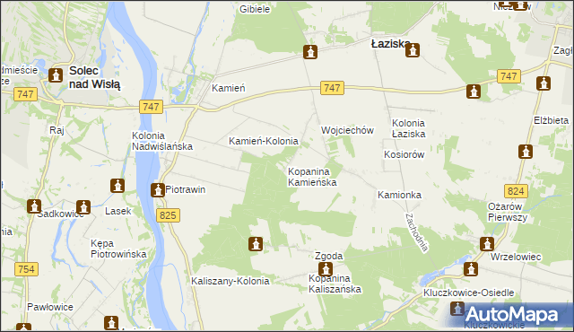 mapa Kopanina Kamieńska, Kopanina Kamieńska na mapie Targeo