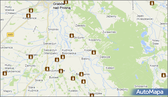 mapa Kopeć, Kopeć na mapie Targeo