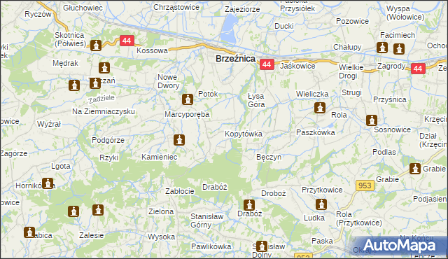 mapa Kopytówka, Kopytówka na mapie Targeo