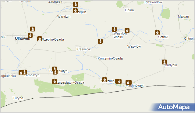 mapa Korczmin-Osada, Korczmin-Osada na mapie Targeo