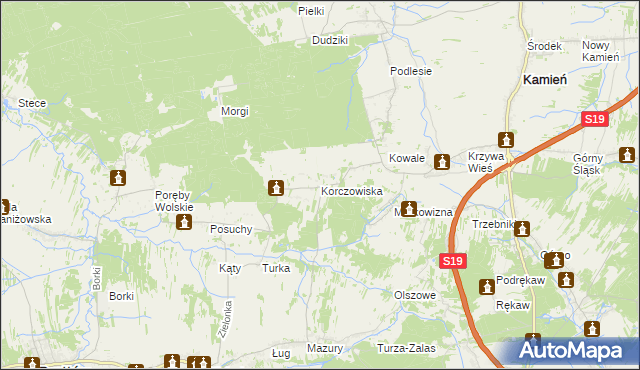 mapa Korczowiska, Korczowiska na mapie Targeo