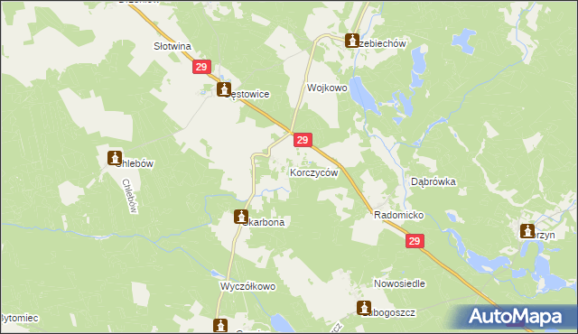 mapa Korczyców, Korczyców na mapie Targeo