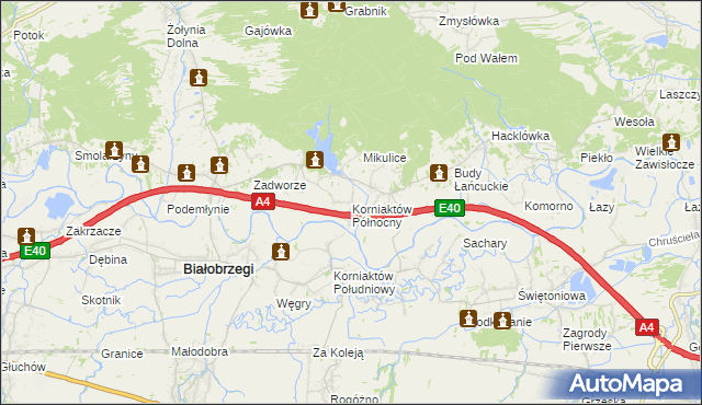 mapa Korniaktów Północny, Korniaktów Północny na mapie Targeo