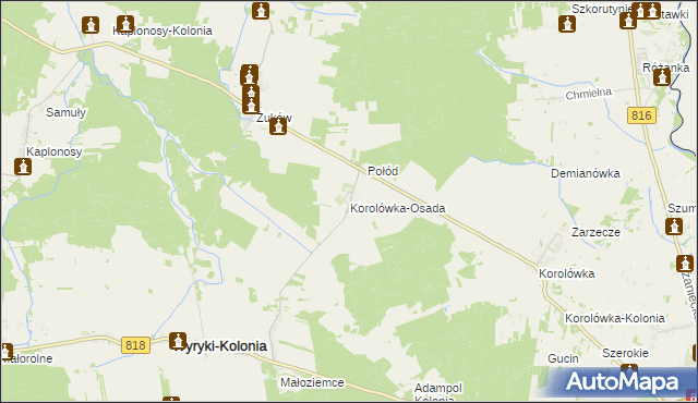 mapa Korolówka-Osada, Korolówka-Osada na mapie Targeo