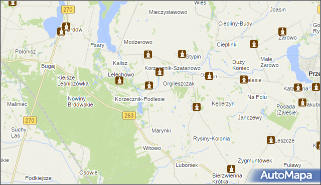 mapa Korzecznik, Korzecznik na mapie Targeo