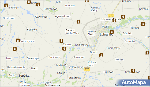 mapa Korzeszynek, Korzeszynek na mapie Targeo