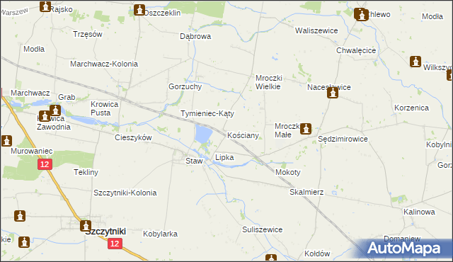 mapa Kościany, Kościany na mapie Targeo