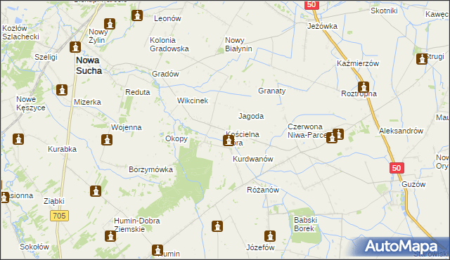 mapa Kościelna Góra, Kościelna Góra na mapie Targeo