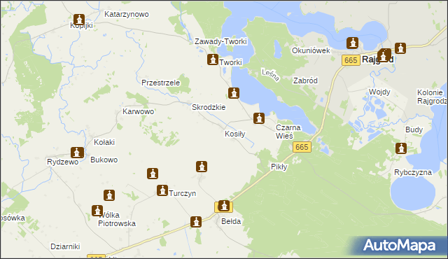 mapa Kosiły, Kosiły na mapie Targeo