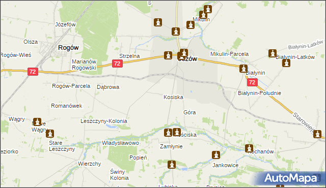 mapa Kosiska gmina Jeżów, Kosiska gmina Jeżów na mapie Targeo