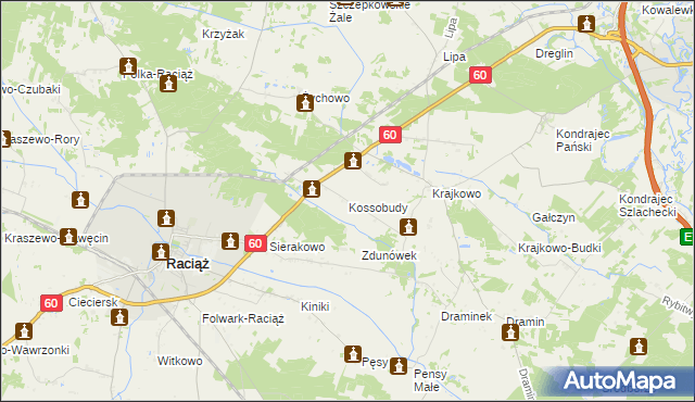 mapa Kossobudy, Kossobudy na mapie Targeo