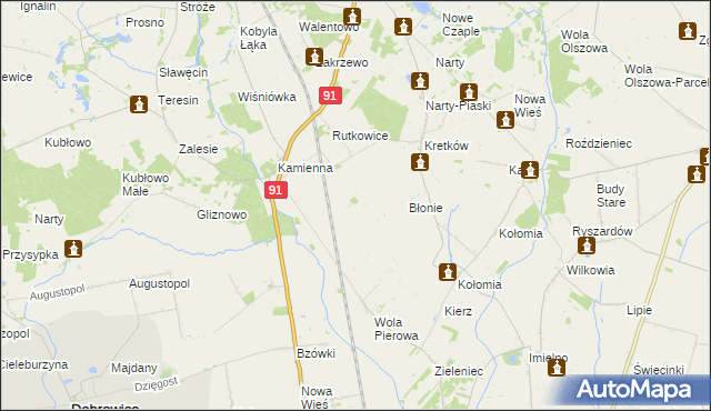 mapa Kostulin, Kostulin na mapie Targeo