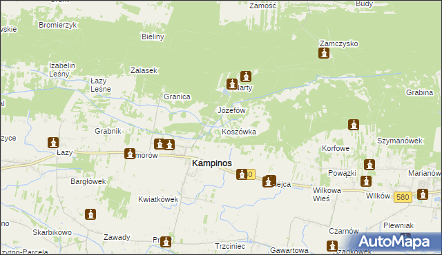 mapa Koszówka, Koszówka na mapie Targeo