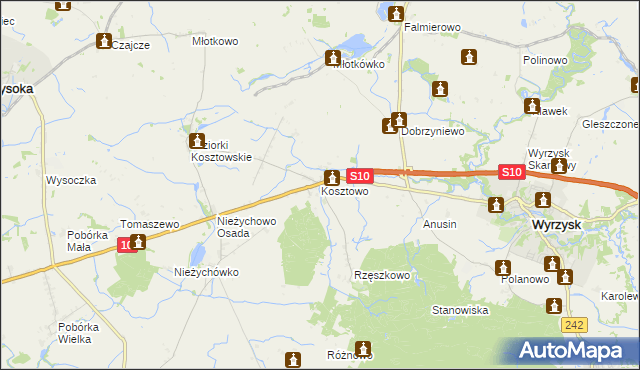 mapa Kosztowo, Kosztowo na mapie Targeo