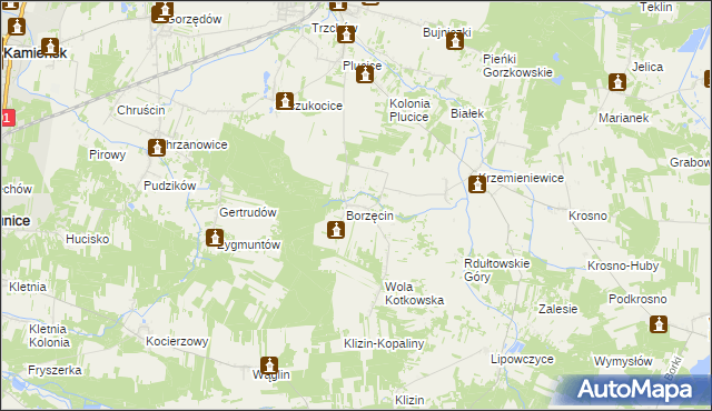 mapa Kotków gmina Gorzkowice, Kotków gmina Gorzkowice na mapie Targeo