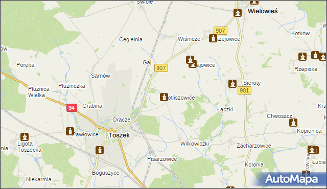 mapa Kotliszowice, Kotliszowice na mapie Targeo