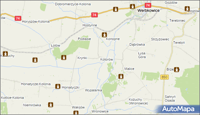 mapa Kotorów, Kotorów na mapie Targeo