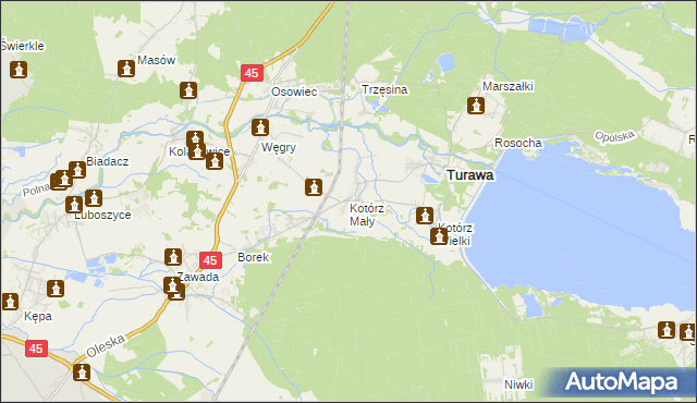 mapa Kotórz Mały, Kotórz Mały na mapie Targeo